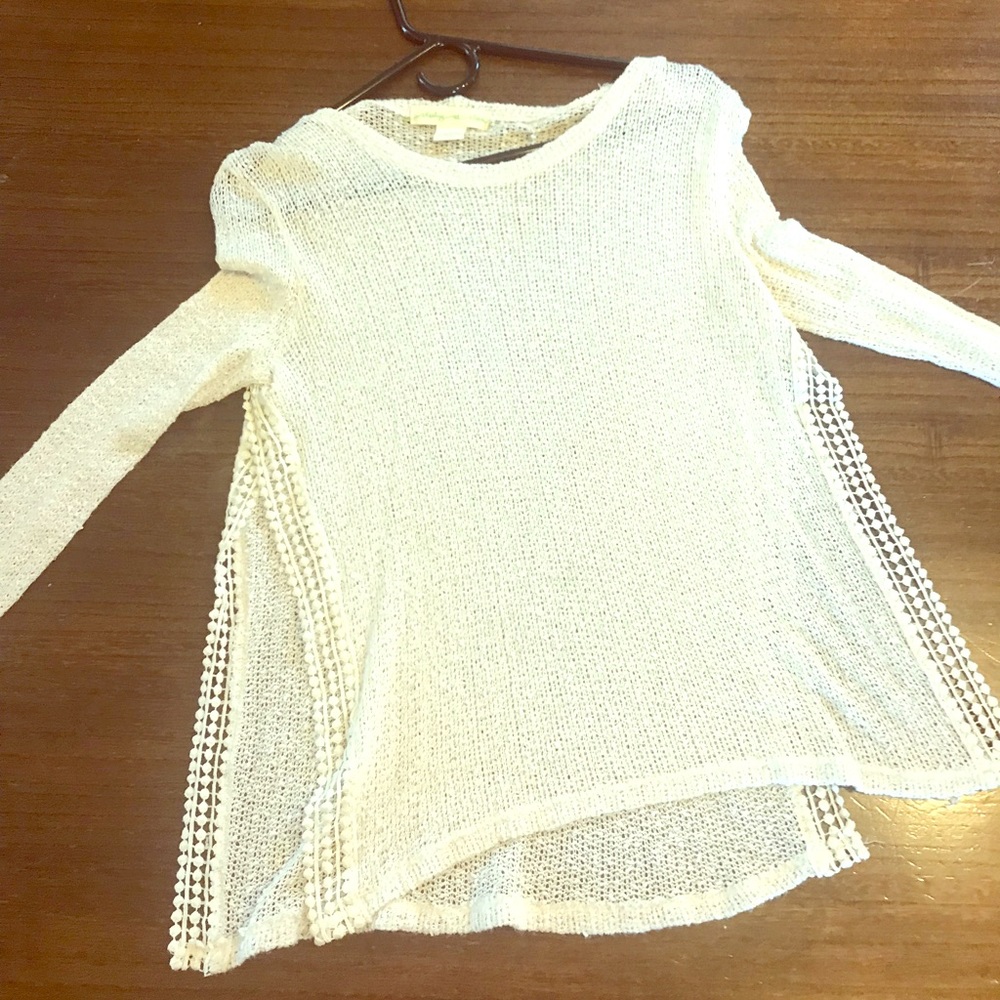 Sheer Knit Side Slit Sweater